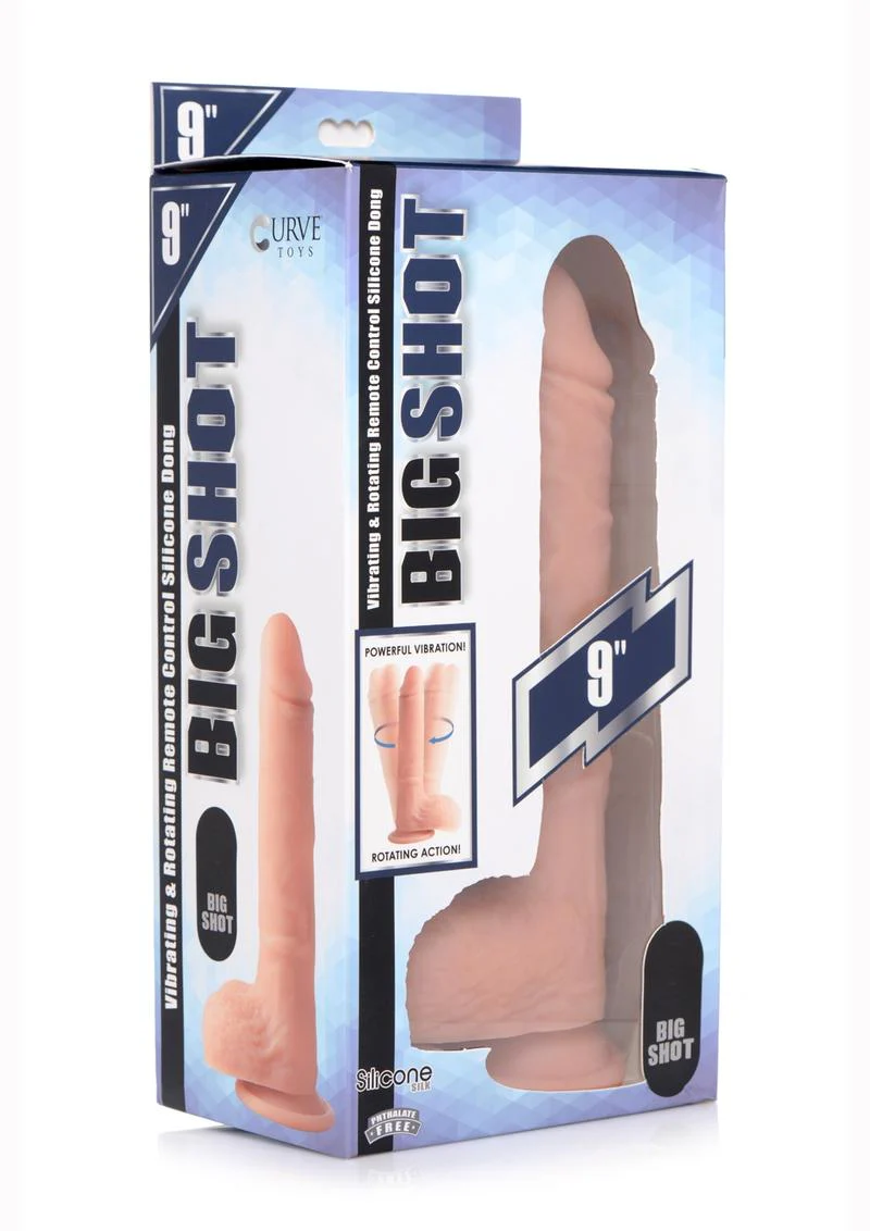 Big Shot Remote Controlled Vibrating and Rotating Silicone Dildo - Image 8