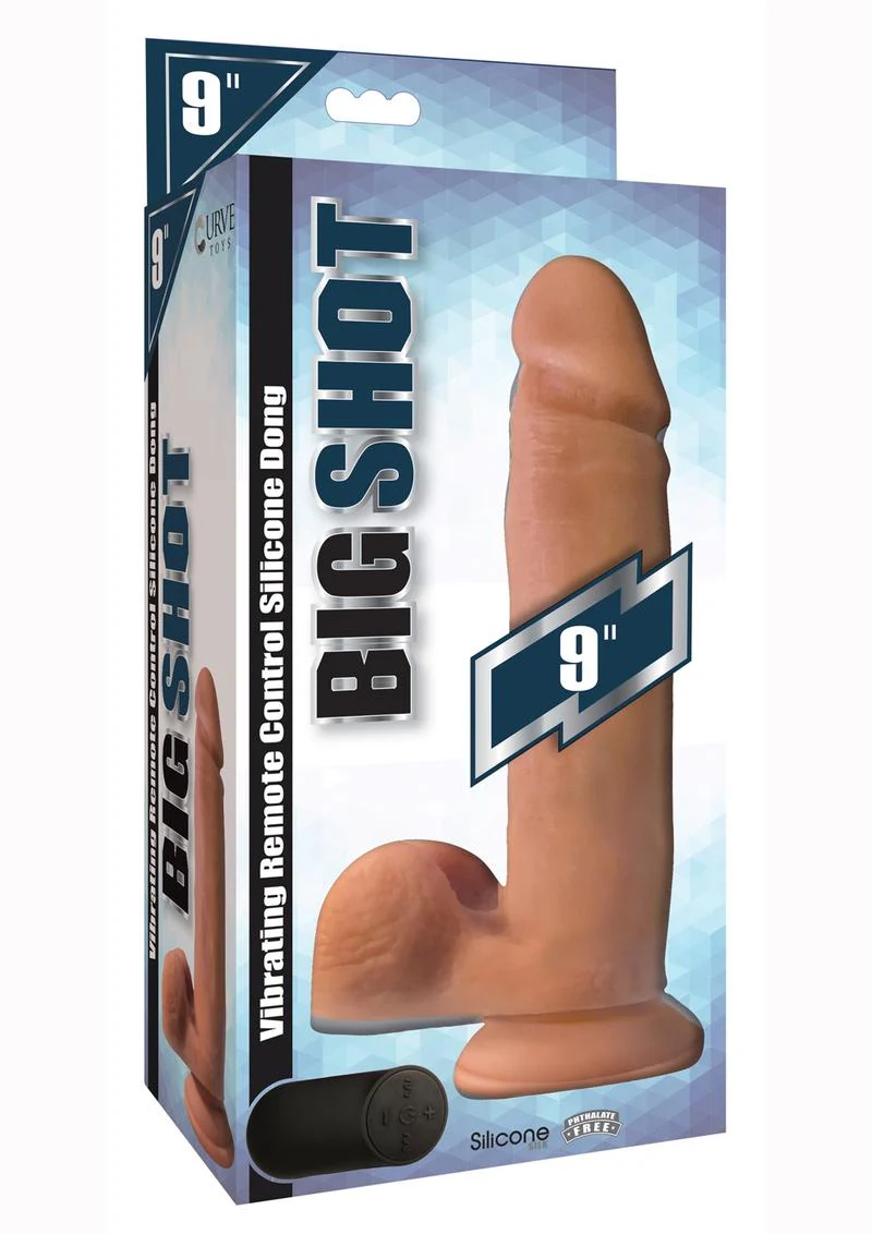 Big Shot Remote Controlled Vibrating Silicone Dong with Massage Balls - Image 4