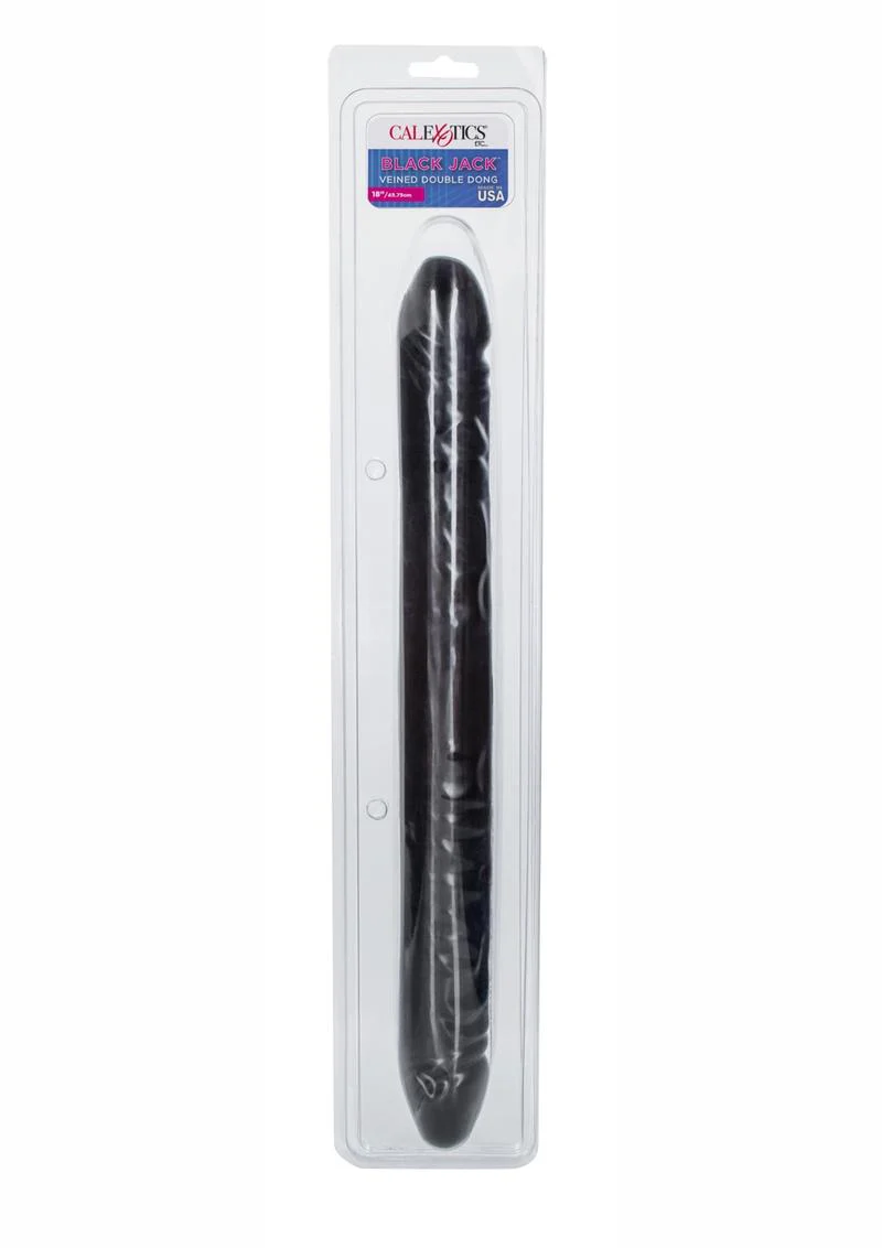 Black Veined Double Dildo - Image 4