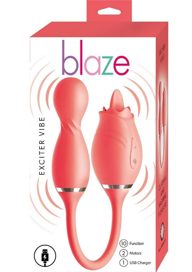 Blaze Exciter Rechargeable Silicone Dual Stimulating Vibrator - Image 8