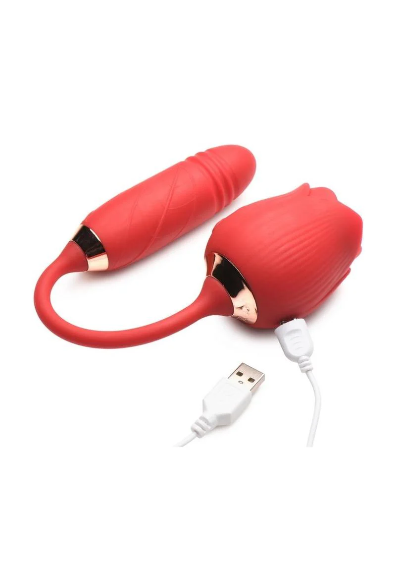 Bloomgasm Romping Rose 10X Suction Rose & Thrusting Vibrator Vibrator - Image 3