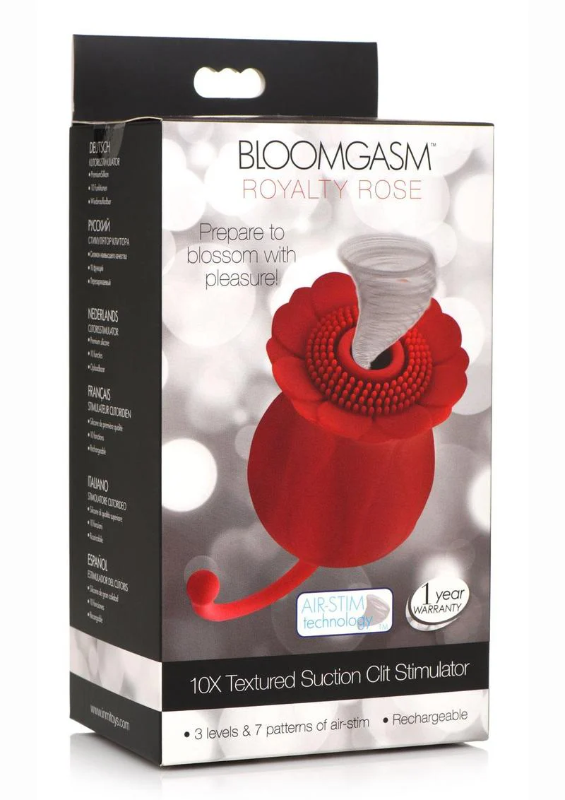 Bloomgasm Royalty Rose Textured Air-Stim Suction Stimulator - Image 4
