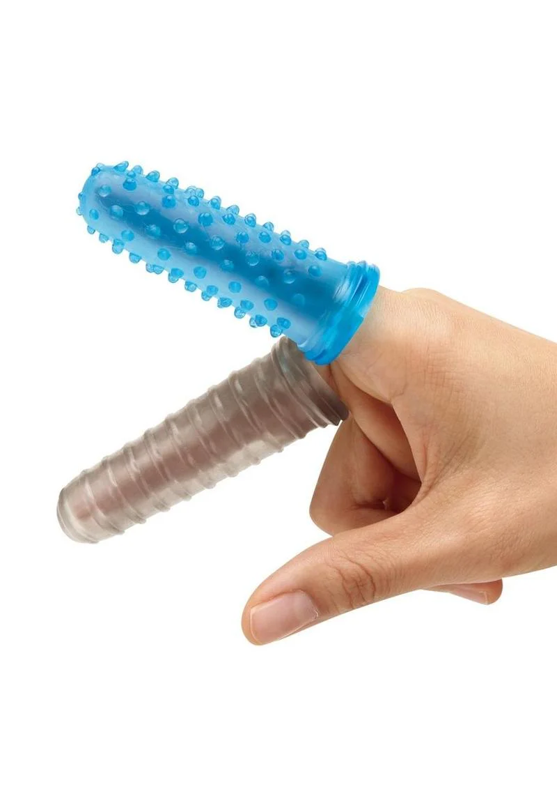 Blue Line 2 Pack Anal Stimulating Finger Sleeves - Image 2