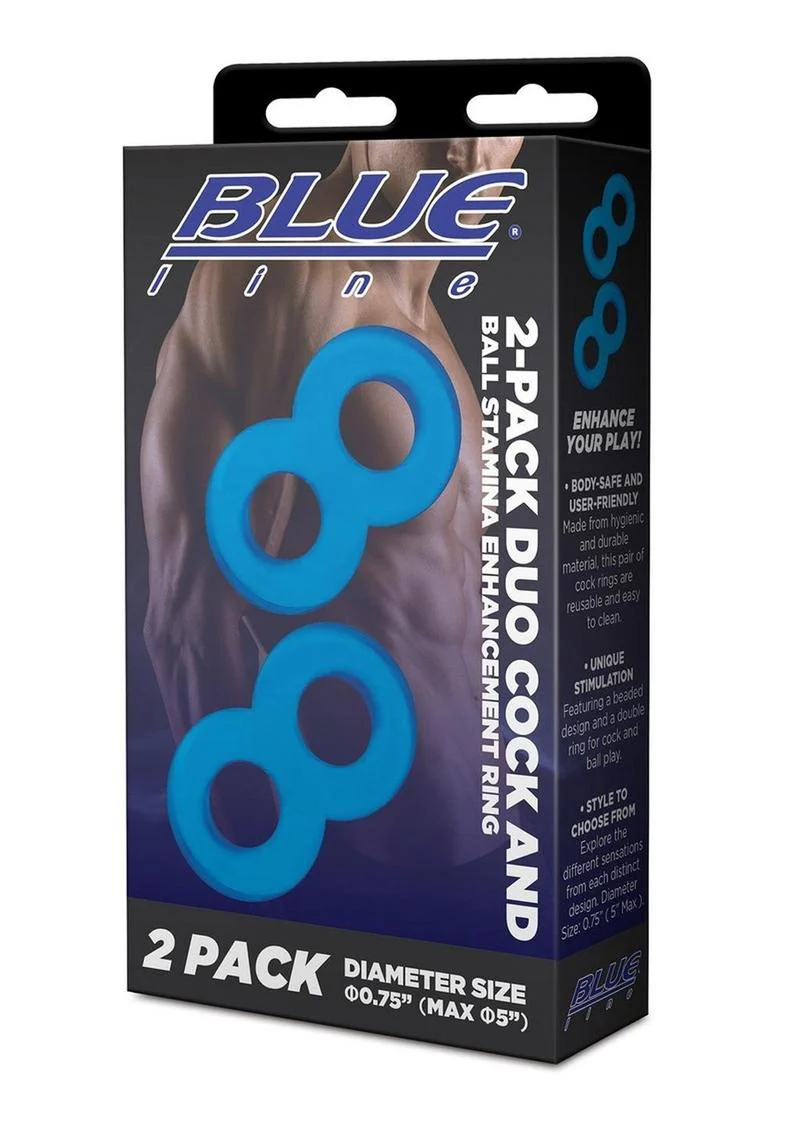 Blue Line 2-Pack Duo Cock And Ball Stamina Enhancement Ring - Image 3