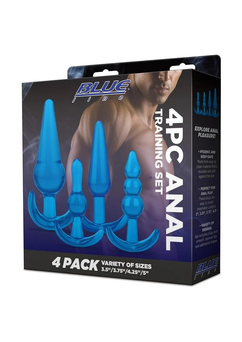 Blue Line 4PC Anal Training Set Silicone Butt Plugs - Image 3