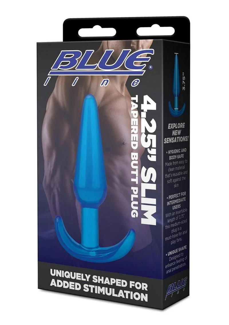 Blue Line Slim Tapered Butt Plug Silicone - Image 3