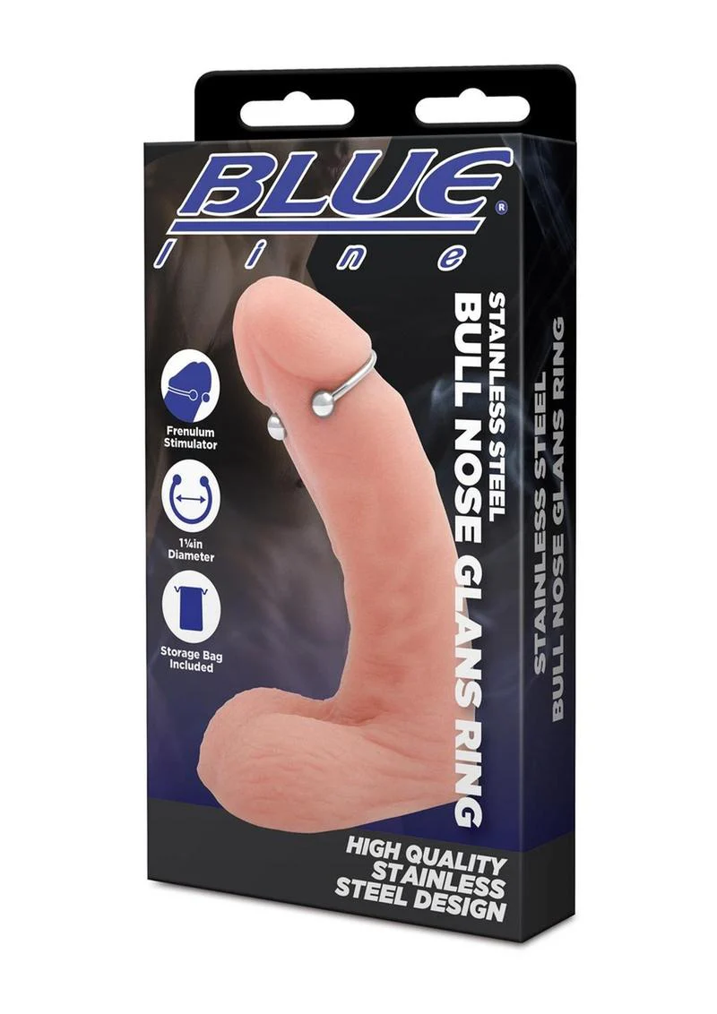 Blue Line Stainless Steel Bull Nose Glans Ring 32mm Diameter - Image 3