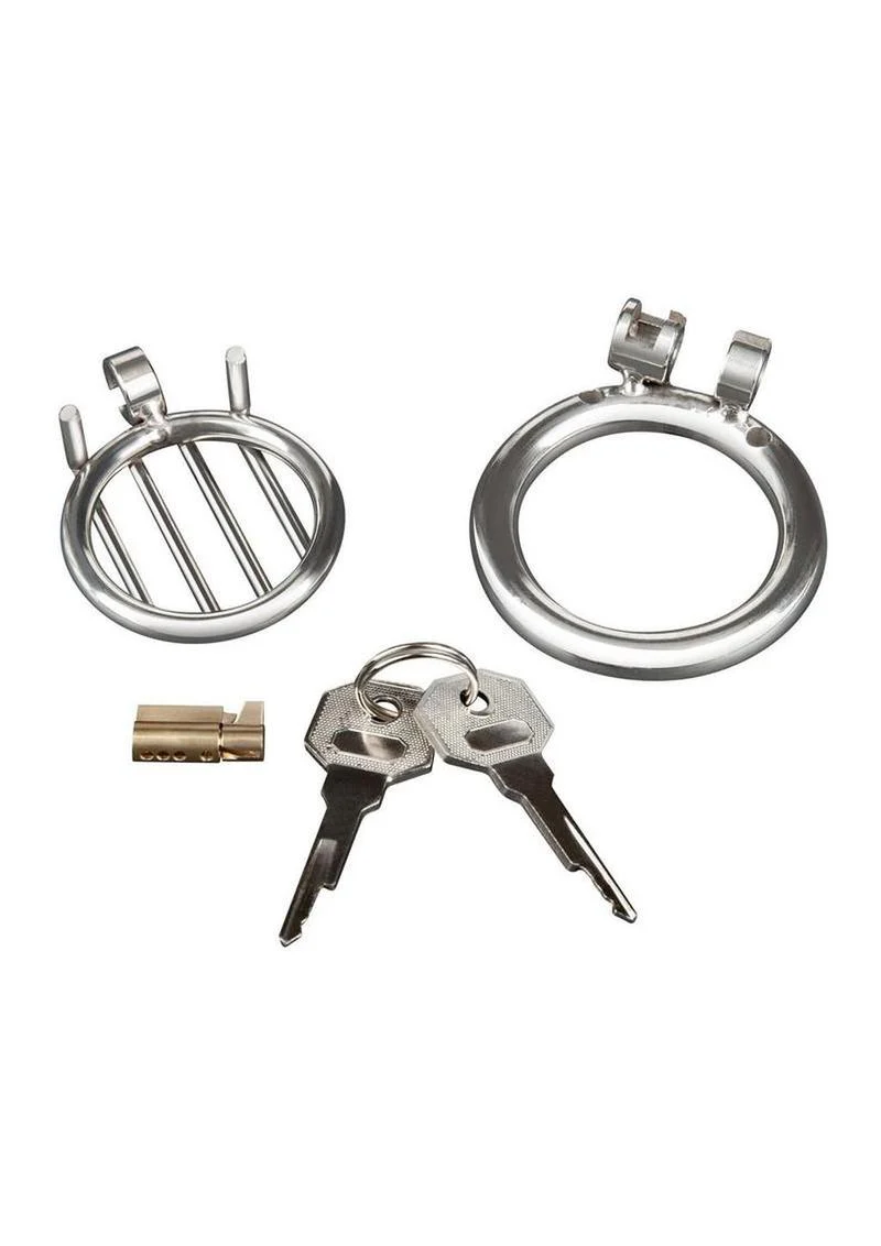 Blue Line Stainless Steel Chastity Cage - Image 3