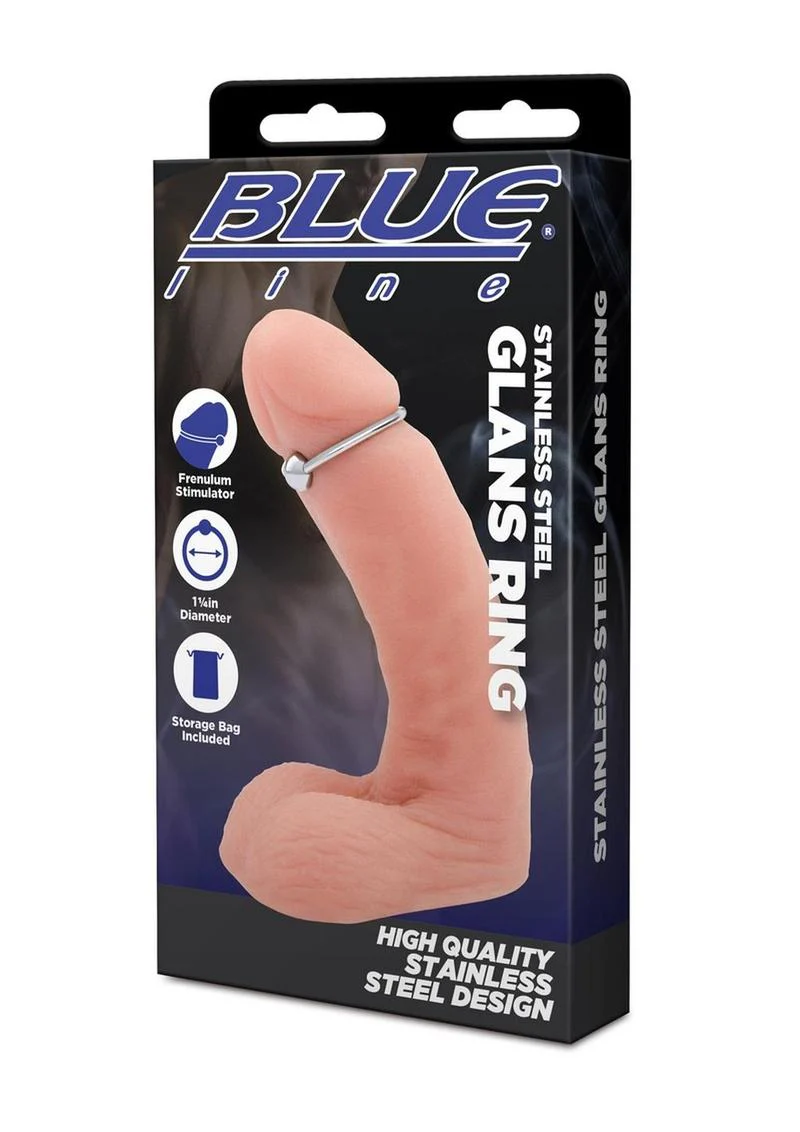 Blue Line Stainless Steel Glans Ring Diameter with Storage Bag - Image 3