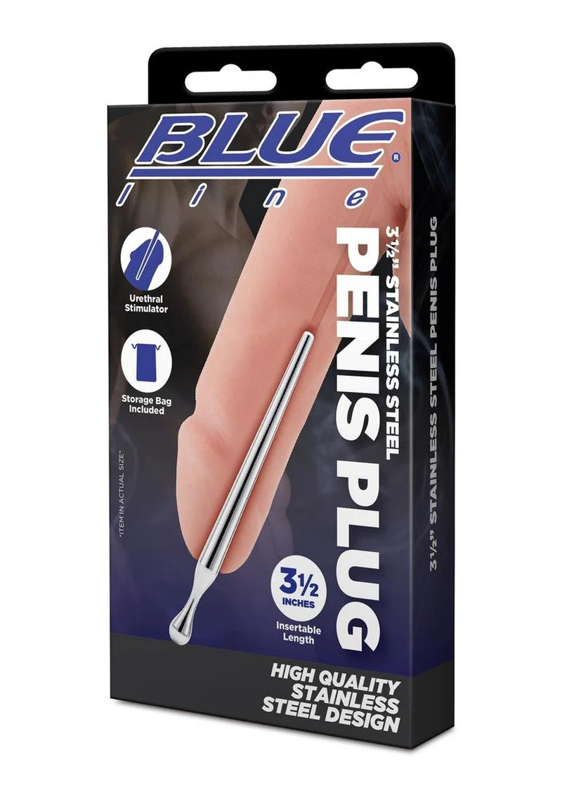 Blue Line Stainless Steel Penis Plug - Image 3
