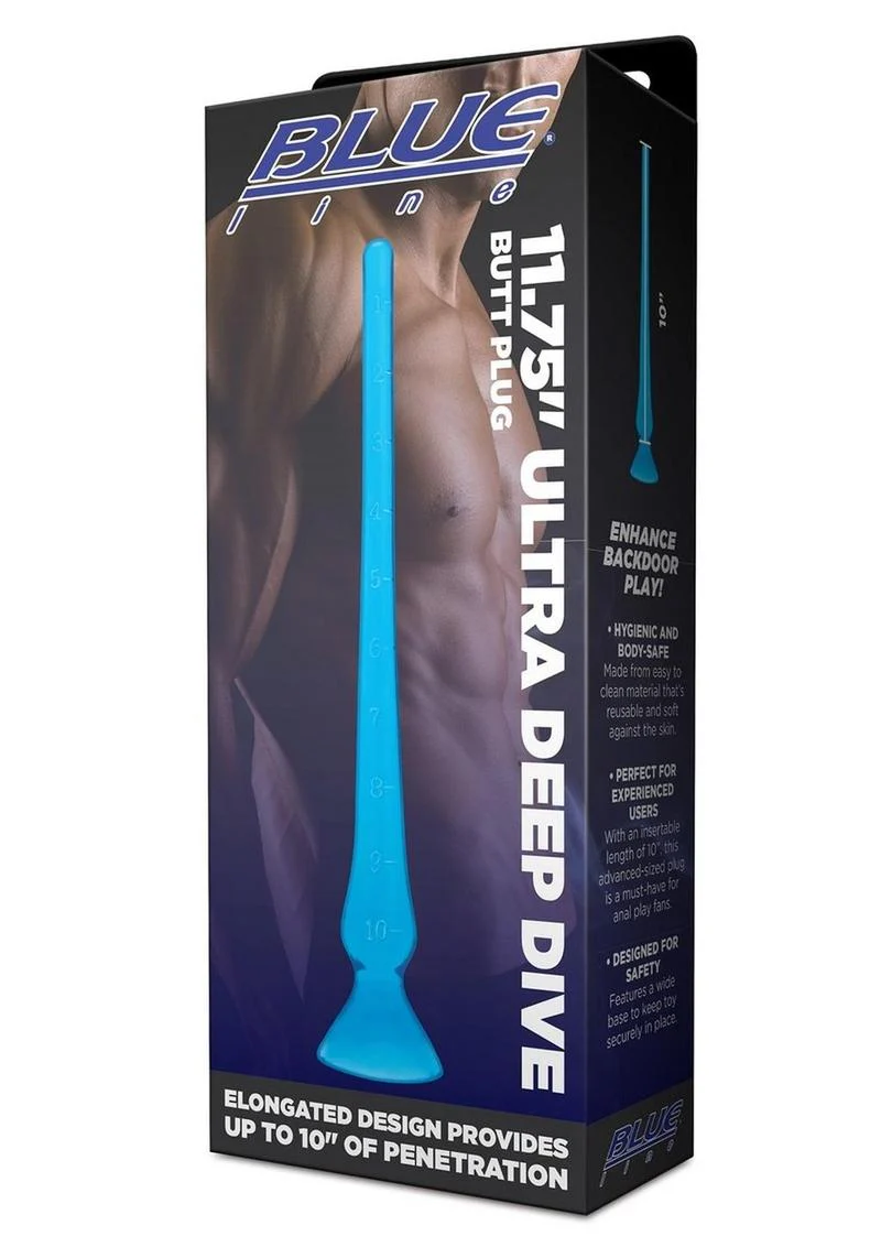 Blue Line Ultra Deep Dive Butt Plug Blue - Image 3