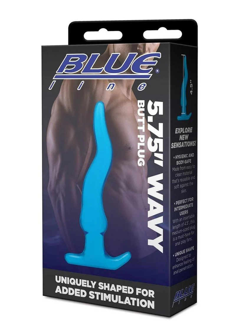 Blue Line Wavy Butt Plug Uniquely Shaped - Image 3