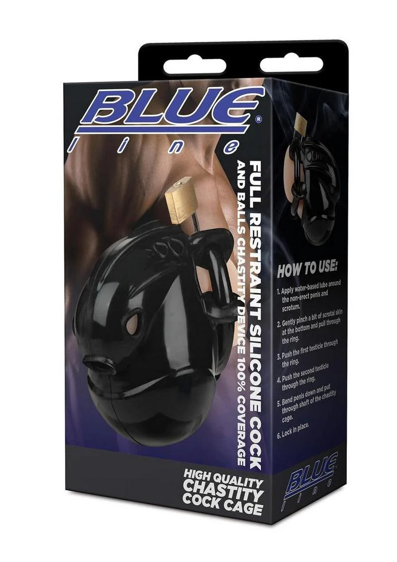 BlueLine Full Restraint Cock and Balls Chastity Device - Image 8