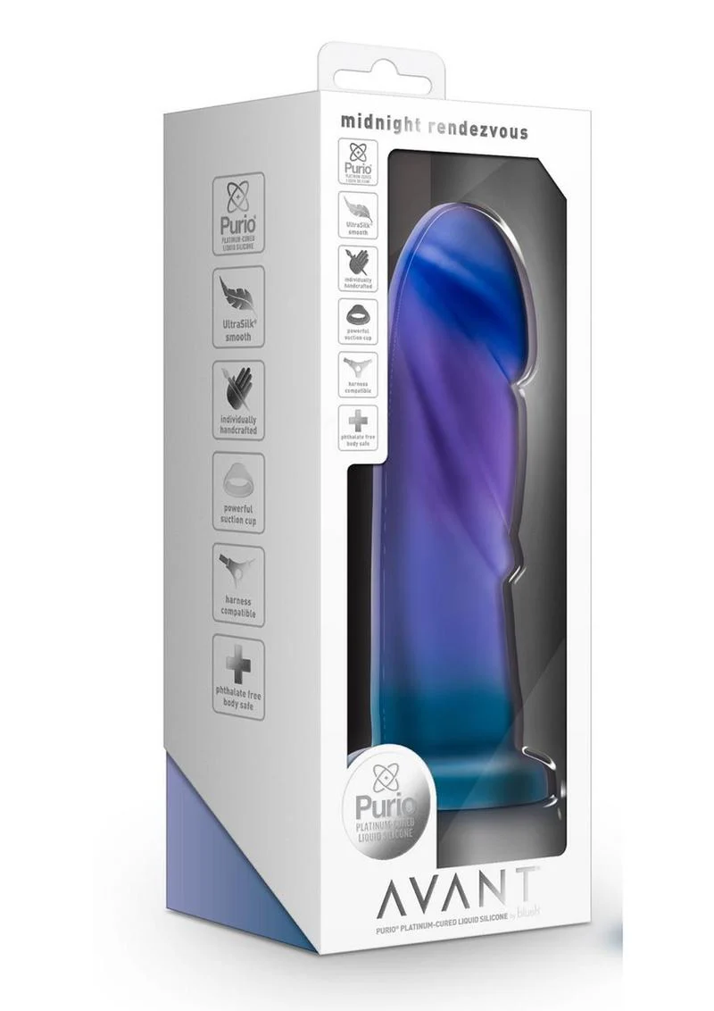 Blush Avant Midnight Rendezvous Silicone Dildo Ocean Blue - Image 4