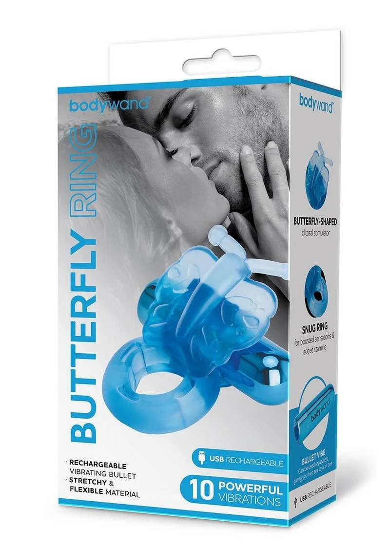 Bodywand Butterfly Ring Vibrating Bullet with Clitoral Stimulator - Image 3