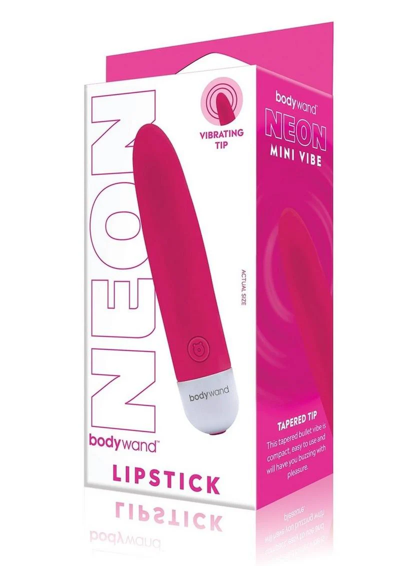 Bodywand Neon Mini Vibe Lipstick Tapered Tip Bullet Vibrator - Image 3