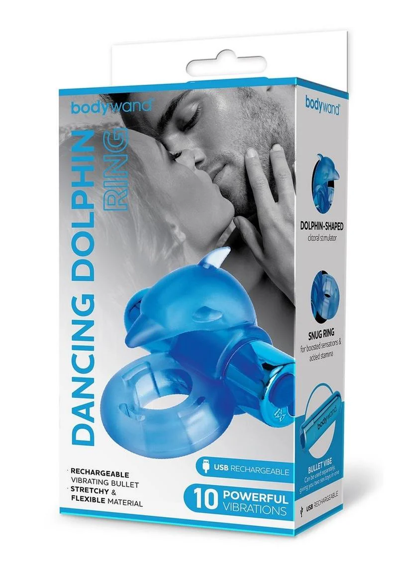Bodywand Rechargeable Dolphin Ring with Clit Ticklers Powerful Vibrations - Image 5
