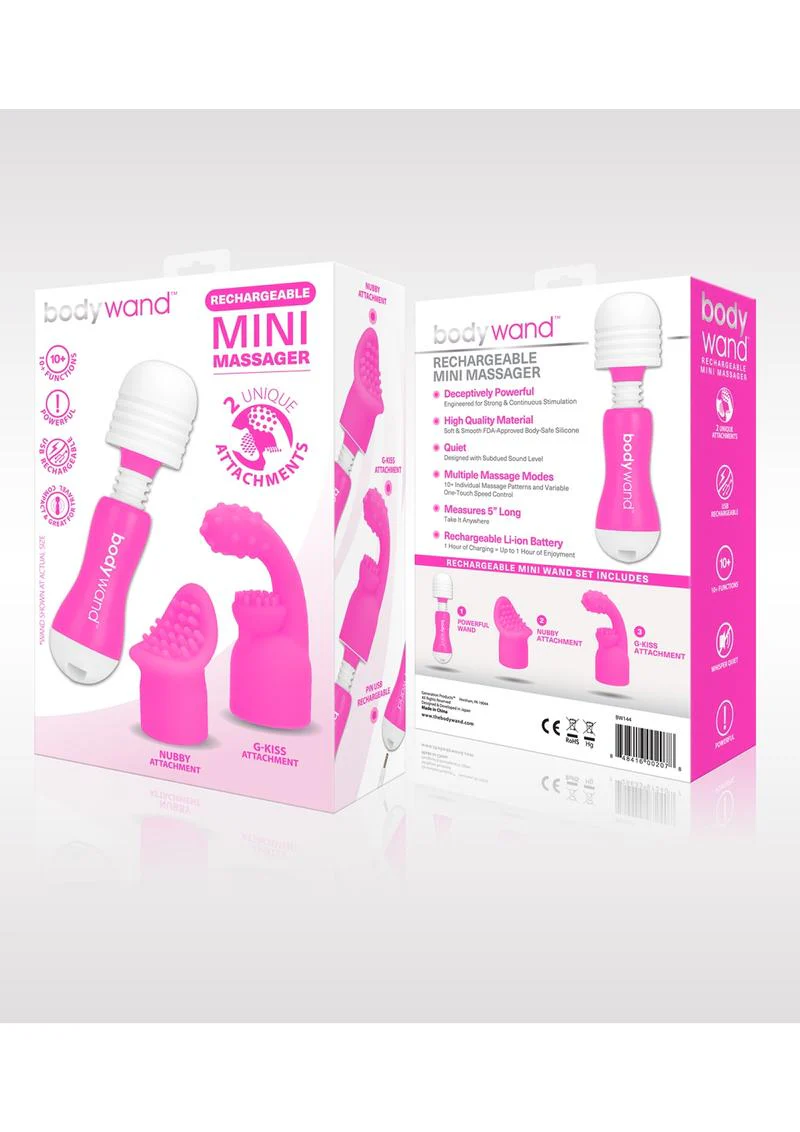 Bodywand Rechargeable Mini Massager Dual Attachment Power Wand - Image 2