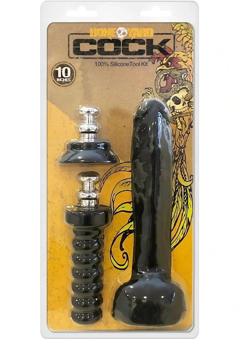 Boneyard 100% Silicone Tool Kit Dildo with Compatible Attachments - Image 4