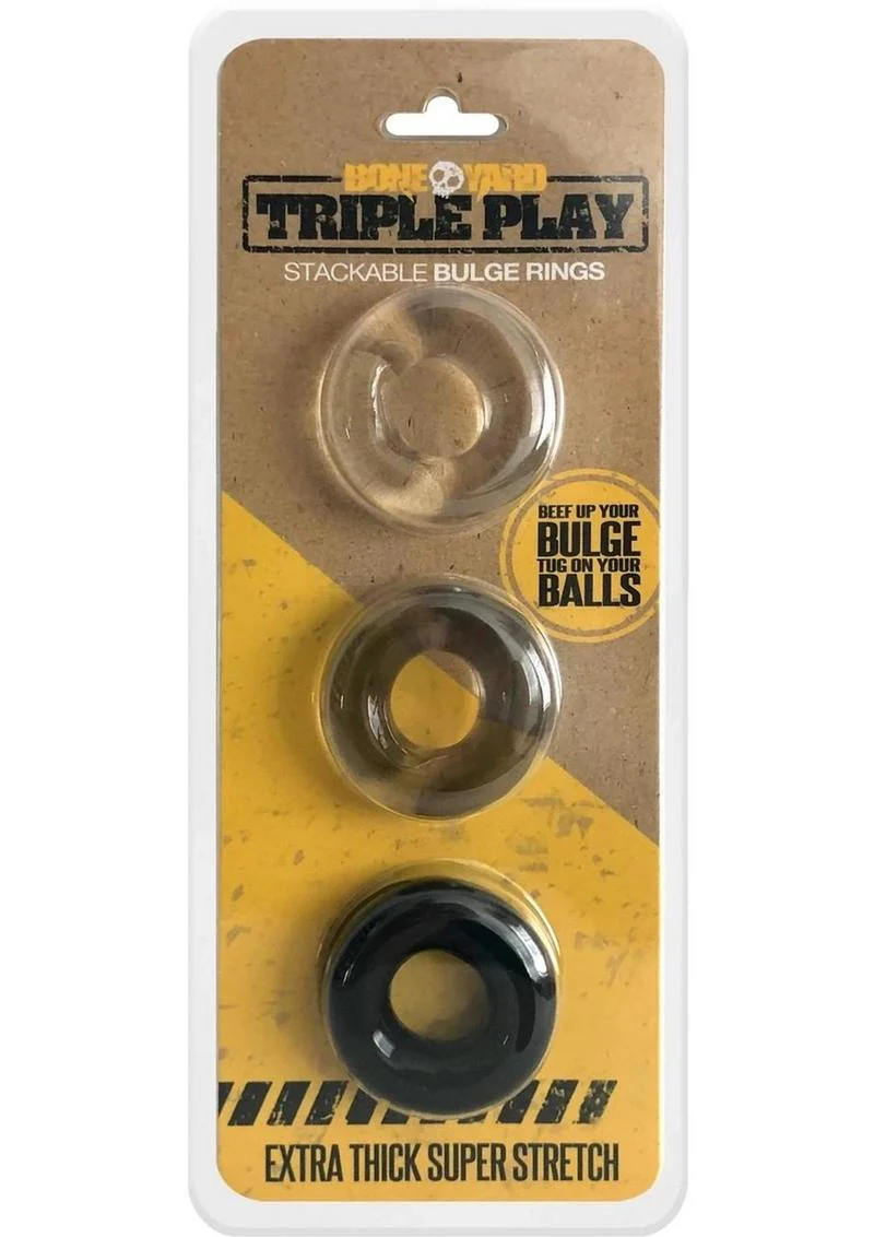 Boneyard Triple Play Stackable Bulge Cock Rings - Image 4