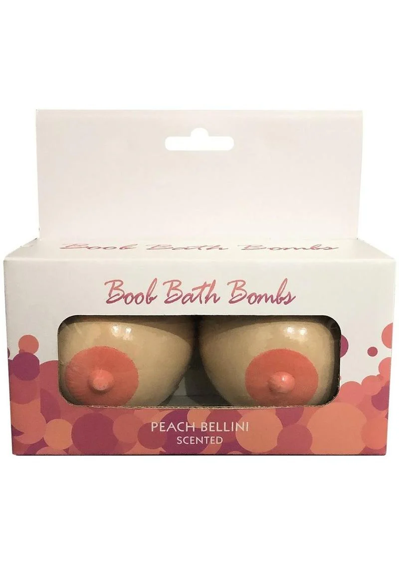 Boob Bath Bombs Peach Bellini Scented Relaxing Bath Experience - Image 2