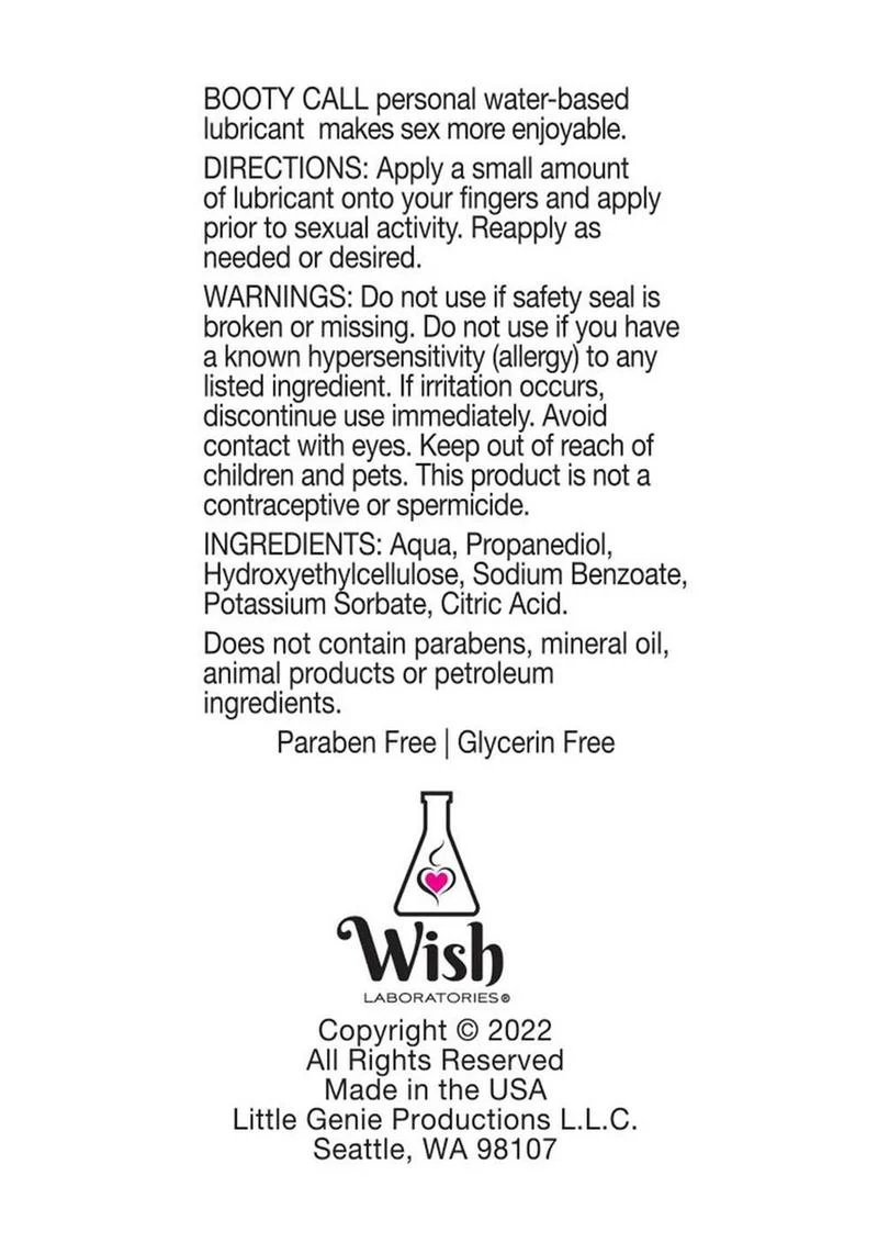 Booty Call Water Based Lubricant - Image 2