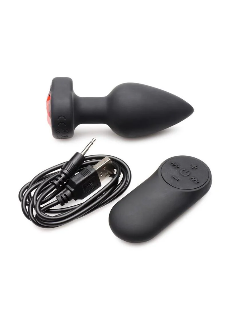 Booty Sparks 28X Vibrating Red Heart Anal Plug - Image 3