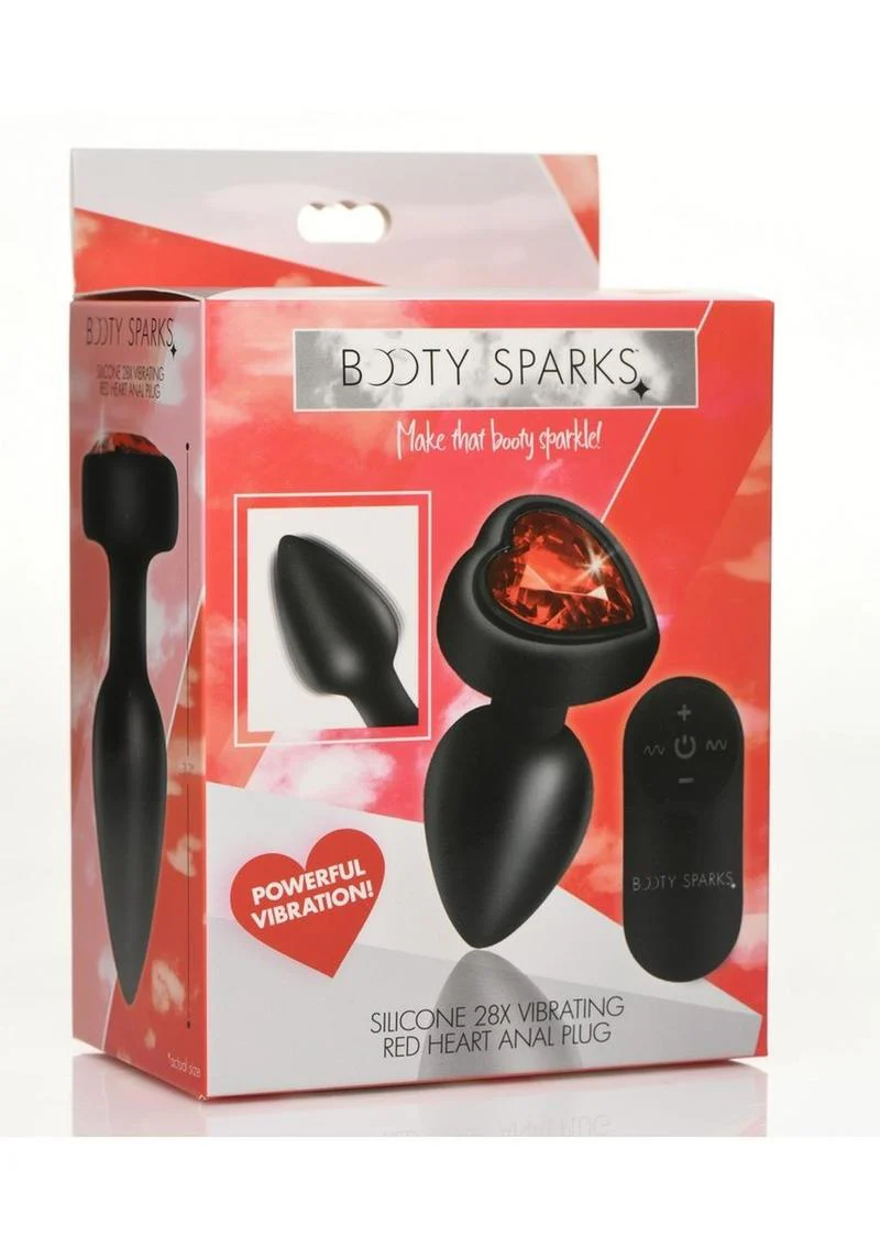 Booty Sparks 28X Vibrating Red Heart Anal Plug - Image 4