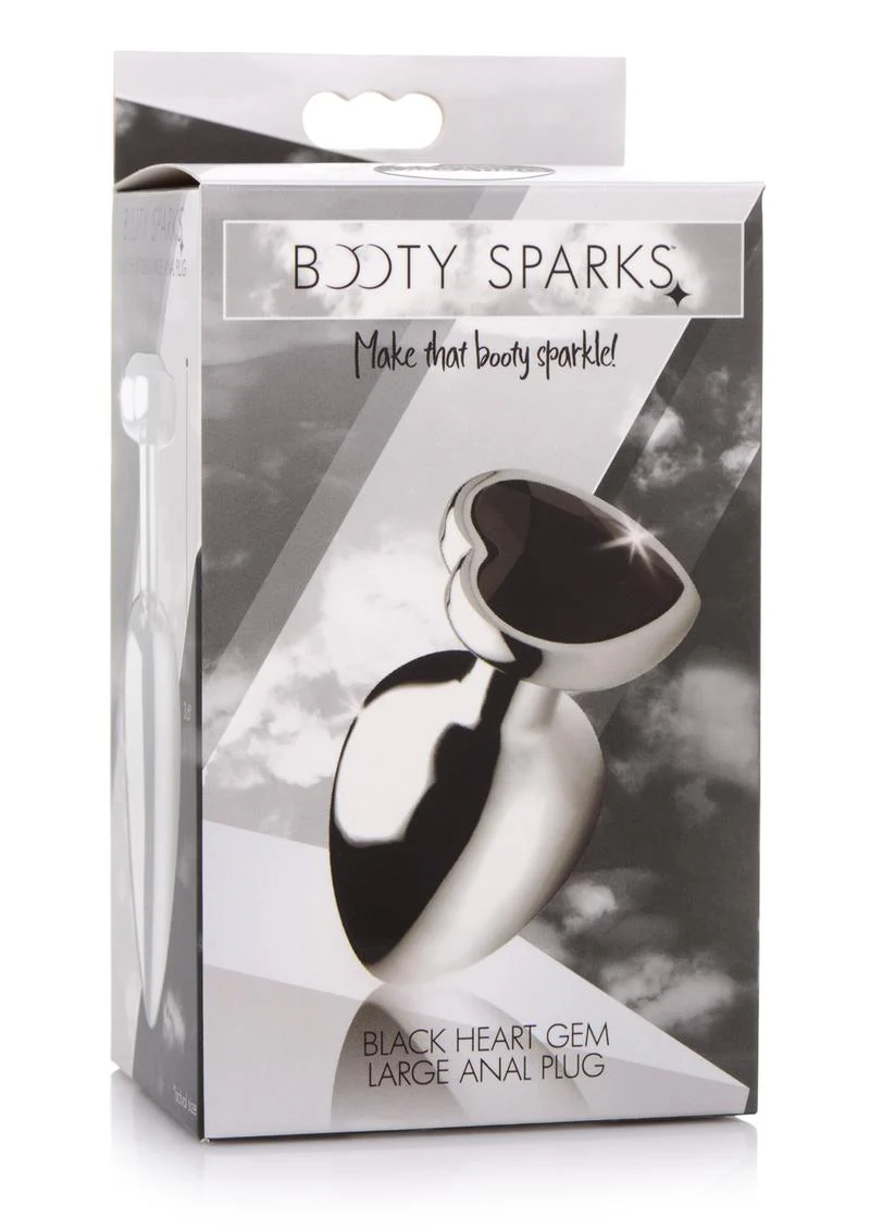 Booty Sparks Black Heart Gem Large Anal Plug - Image 8