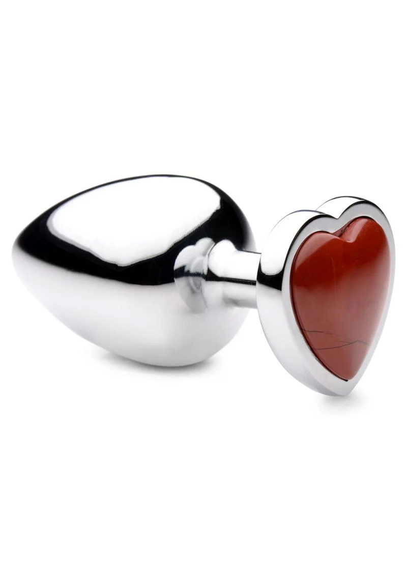 Booty Sparks Gemstones Red Jasper Heart  Anal Plug - Image 3