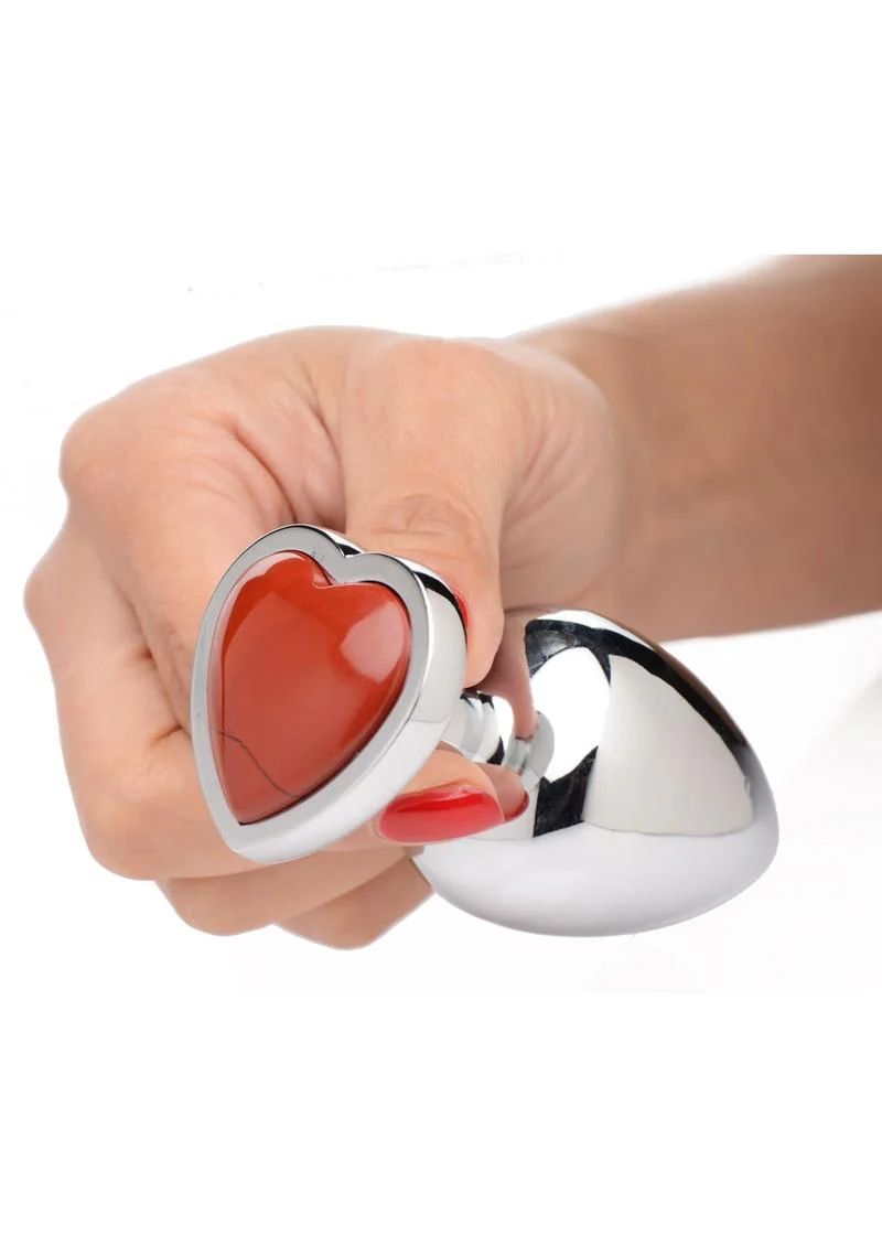 Booty Sparks Gemstones Red Jasper Heart  Anal Plug - Image 4