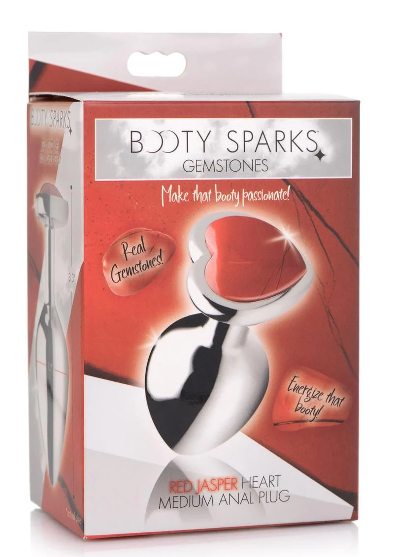 Booty Sparks Gemstones Red Jasper Heart  Anal Plug - Image 5