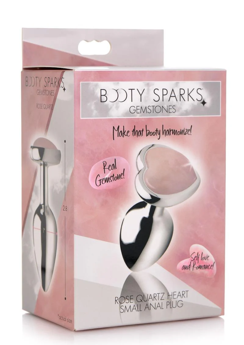 Booty Sparks Gemstones Rose Quartz Heart Small Anal Plug - Image 5