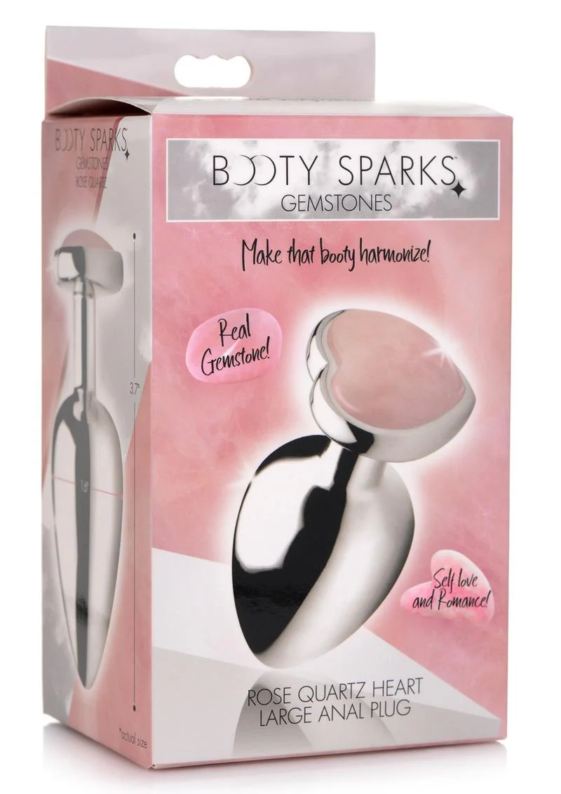 Booty Sparks Gemstones Rose Quartz Heart Small Anal Plug - Image 6