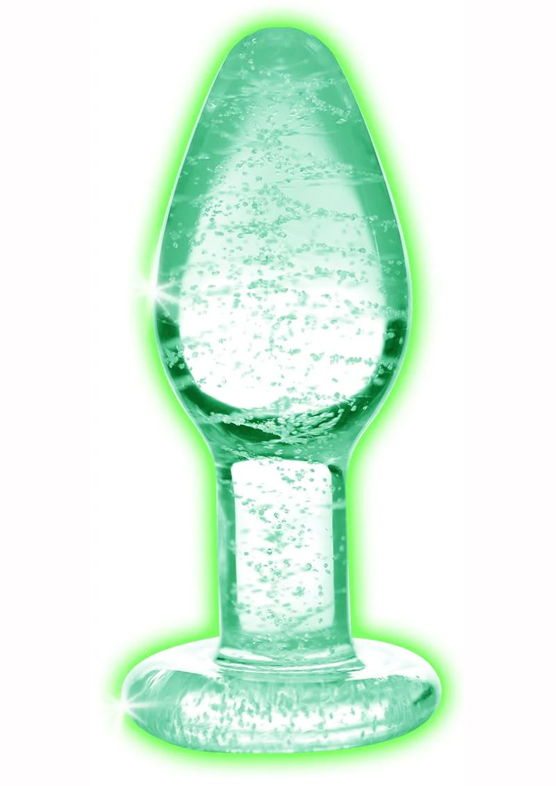 Booty Sparks Glow in the Dark Glass Anal Plug