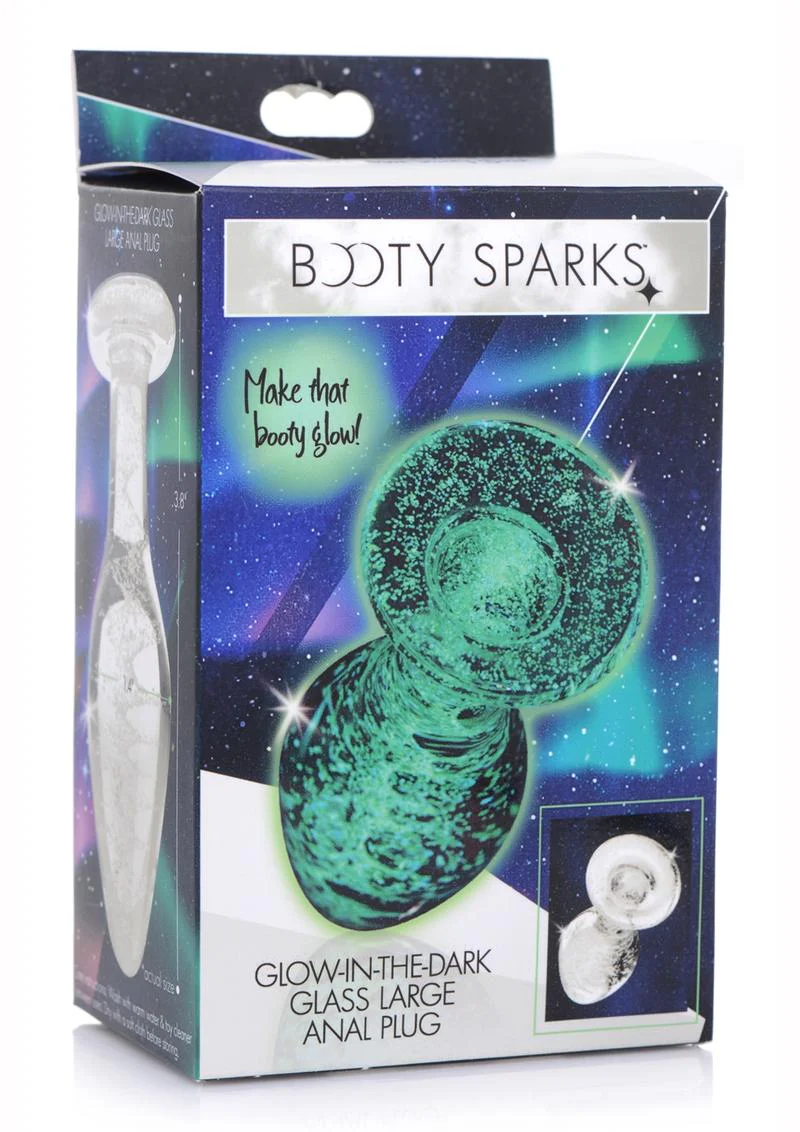 Booty Sparks Glow in the Dark Glass Anal Plug - Image 12