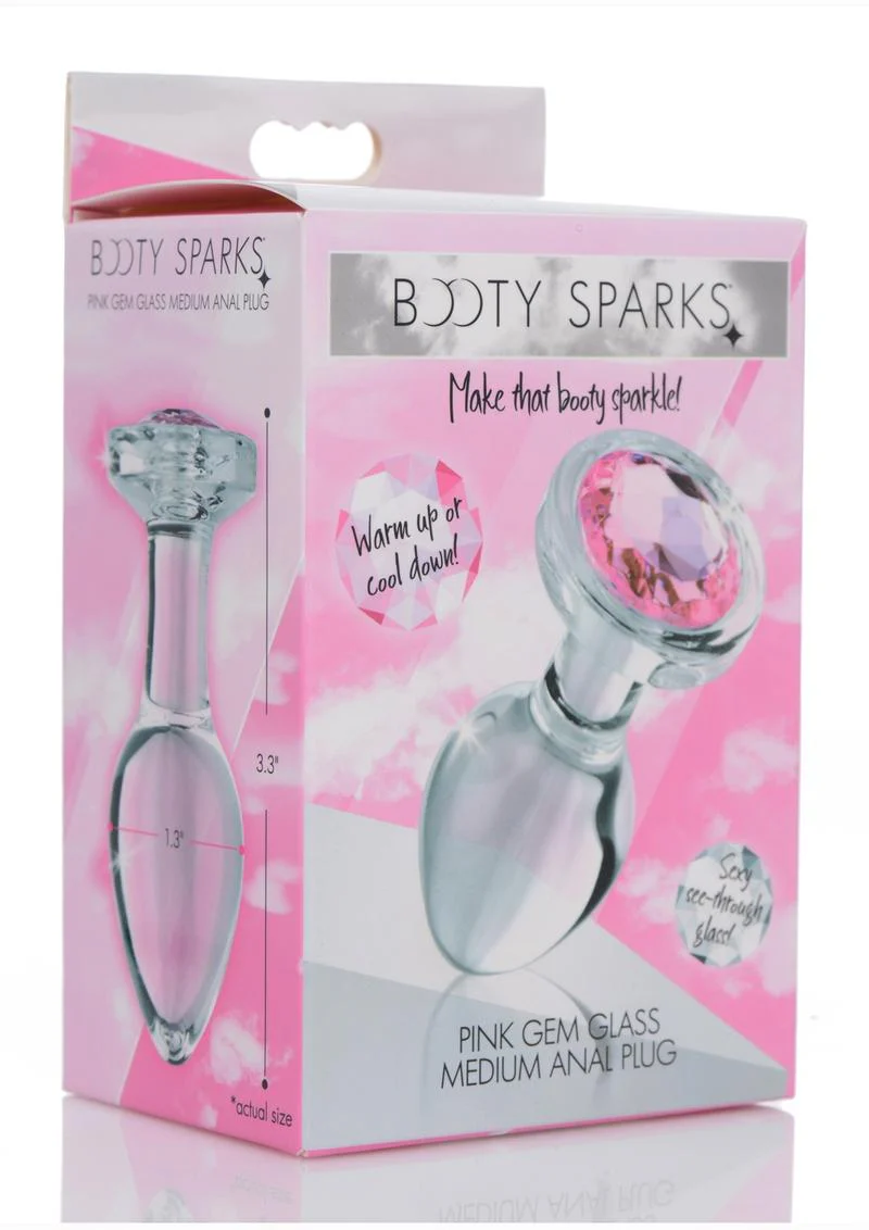 Booty Sparks Pink Gem Glass Medium Anal Plug For Pleasure - Image 10