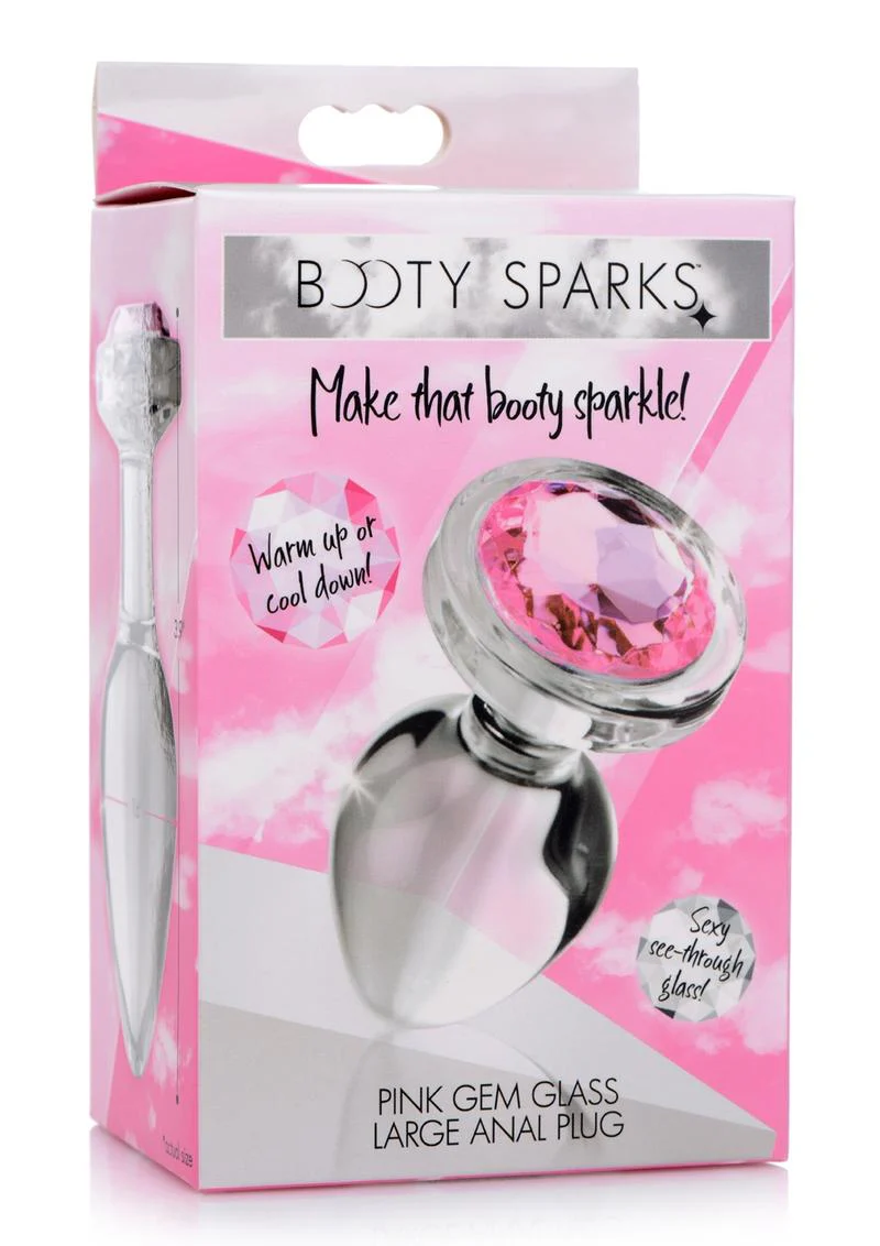 Booty Sparks Pink Gem Glass Medium Anal Plug For Pleasure - Image 12