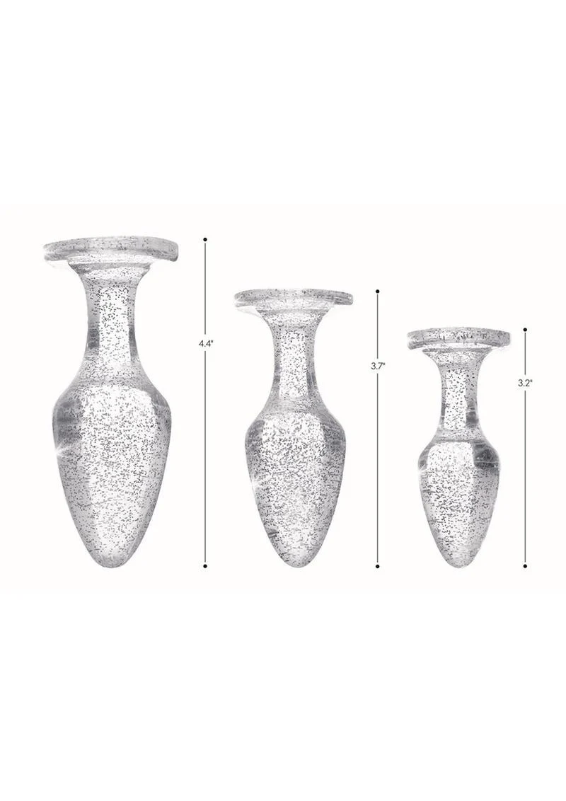 Booty Sparks Pink Glitter Gem Anal Plug Set - Image 11