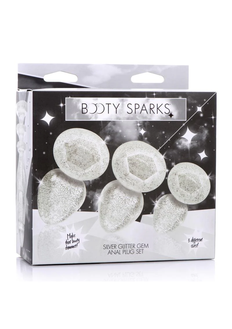 Booty Sparks Pink Glitter Gem Anal Plug Set - Image 12