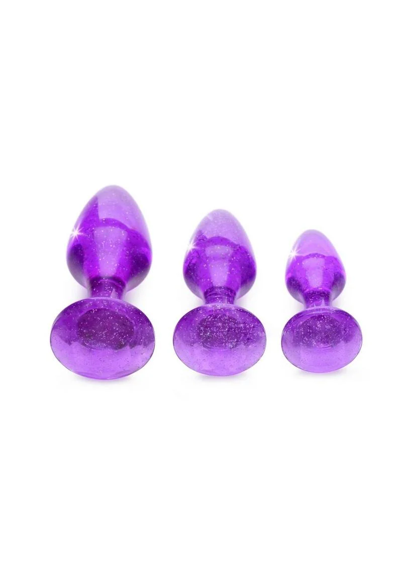 Booty Sparks Pink Glitter Gem Anal Plug Set - Image 6