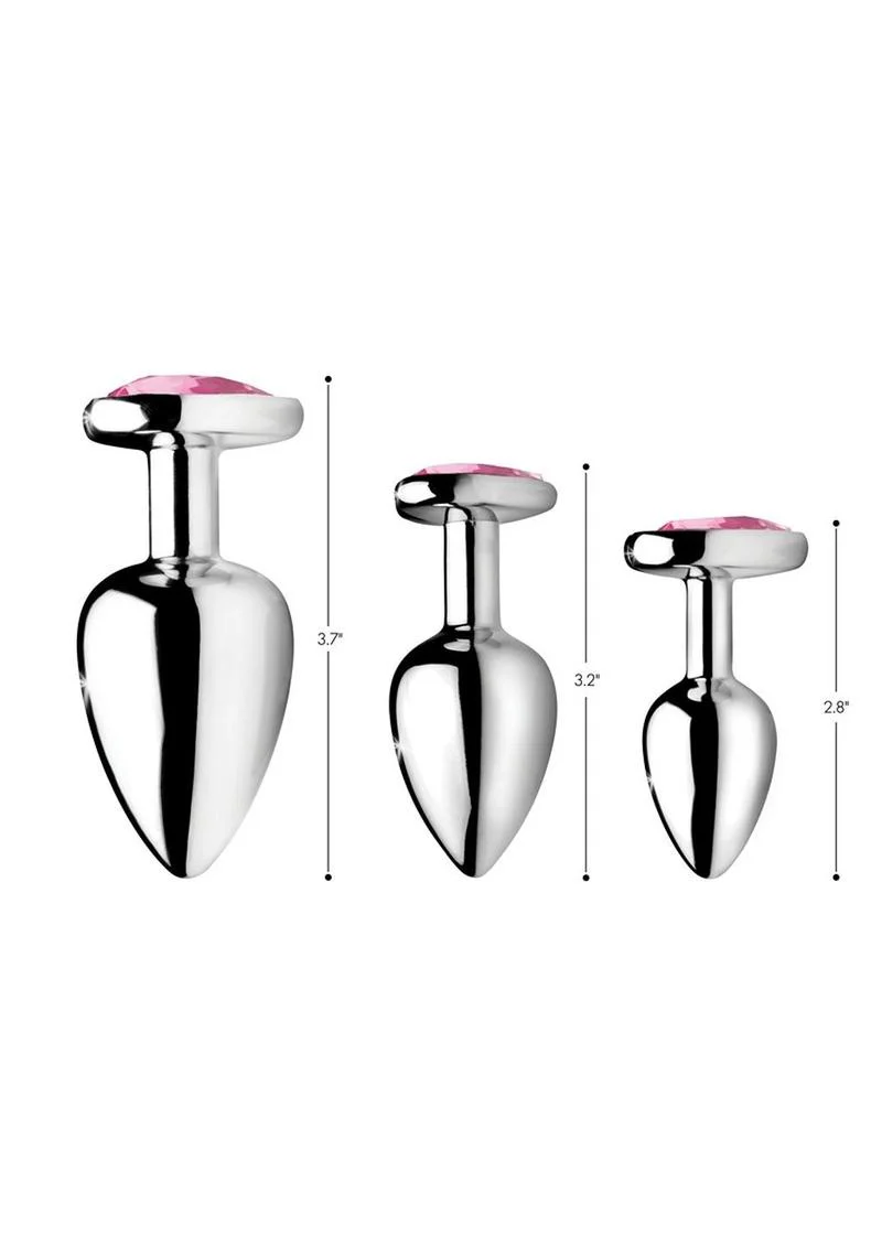 Booty Sparks Pink Heart Gem Anal Plug Set - Image 3