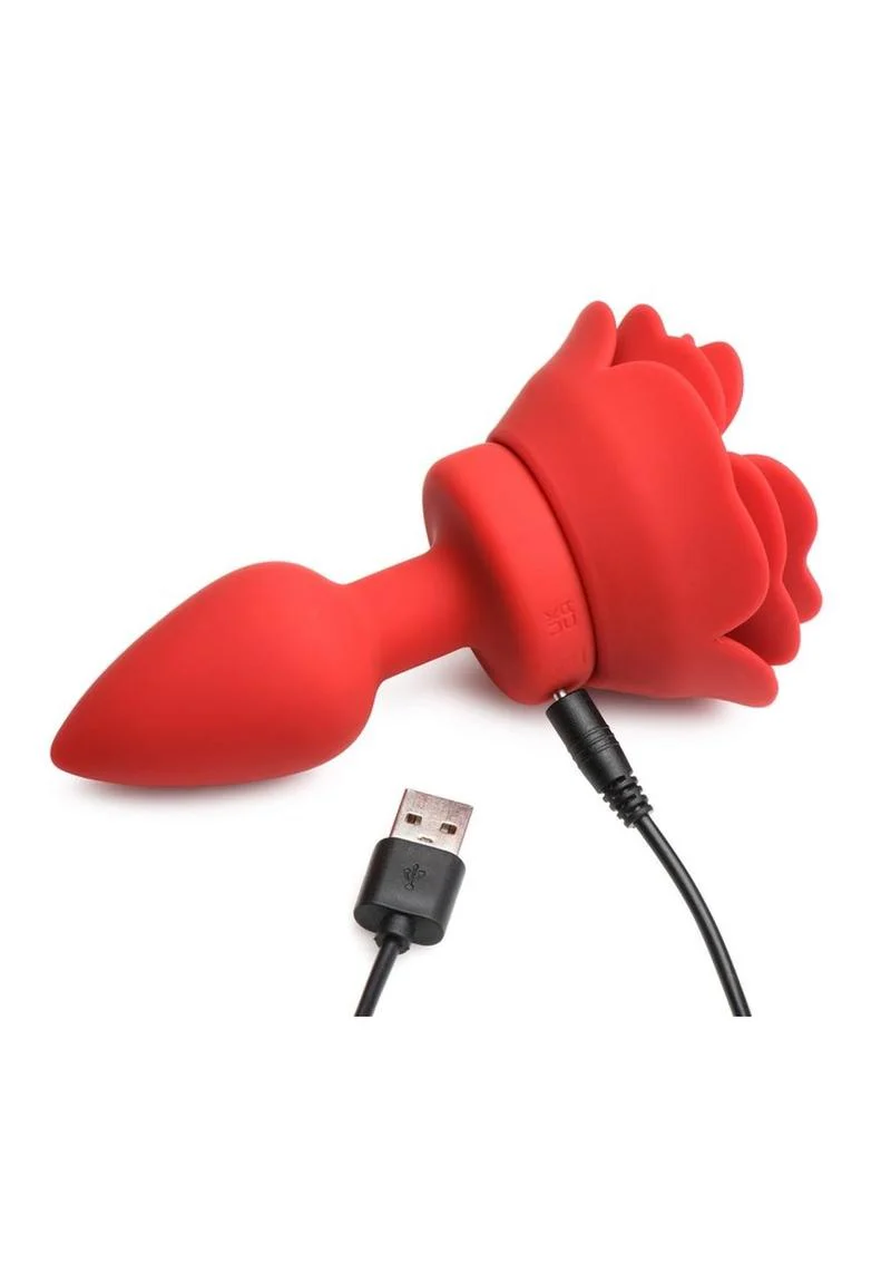 Booty Sparks Rechargeable Silicone Vibrating Rose Anal Plug - Image 3