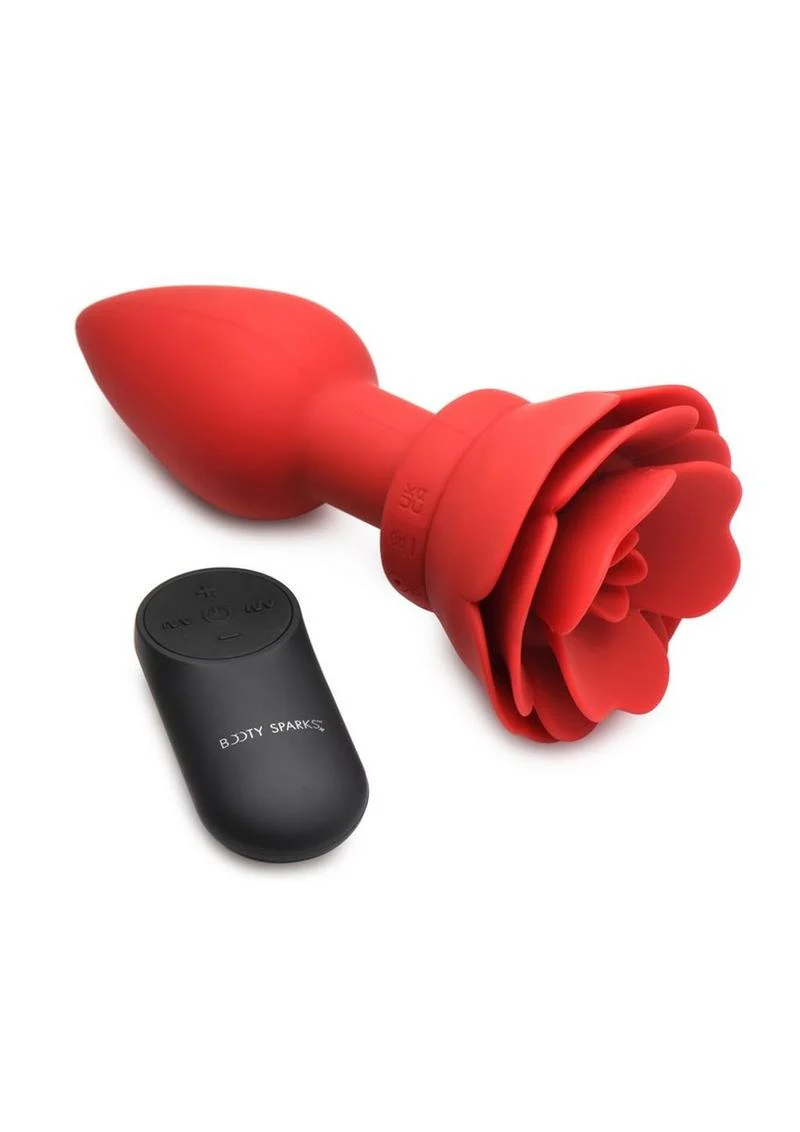 Booty Sparks Rechargeable Silicone Vibrating Rose Anal Plug - Image 7