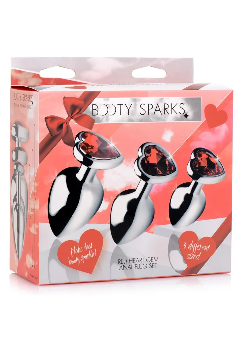 Booty Sparks Red Heart Gem Anal Plug Set - Image 4