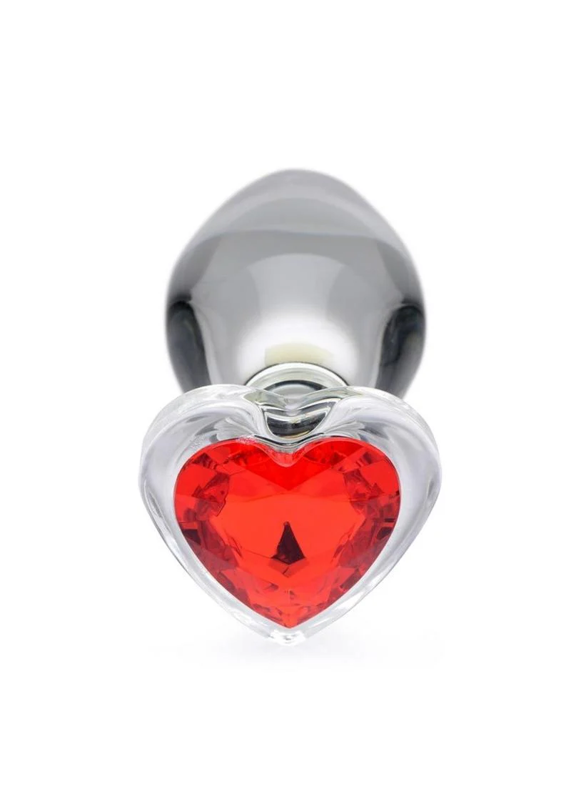Booty Sparks Red Heart Gem Glass Anal Plug - Image 2