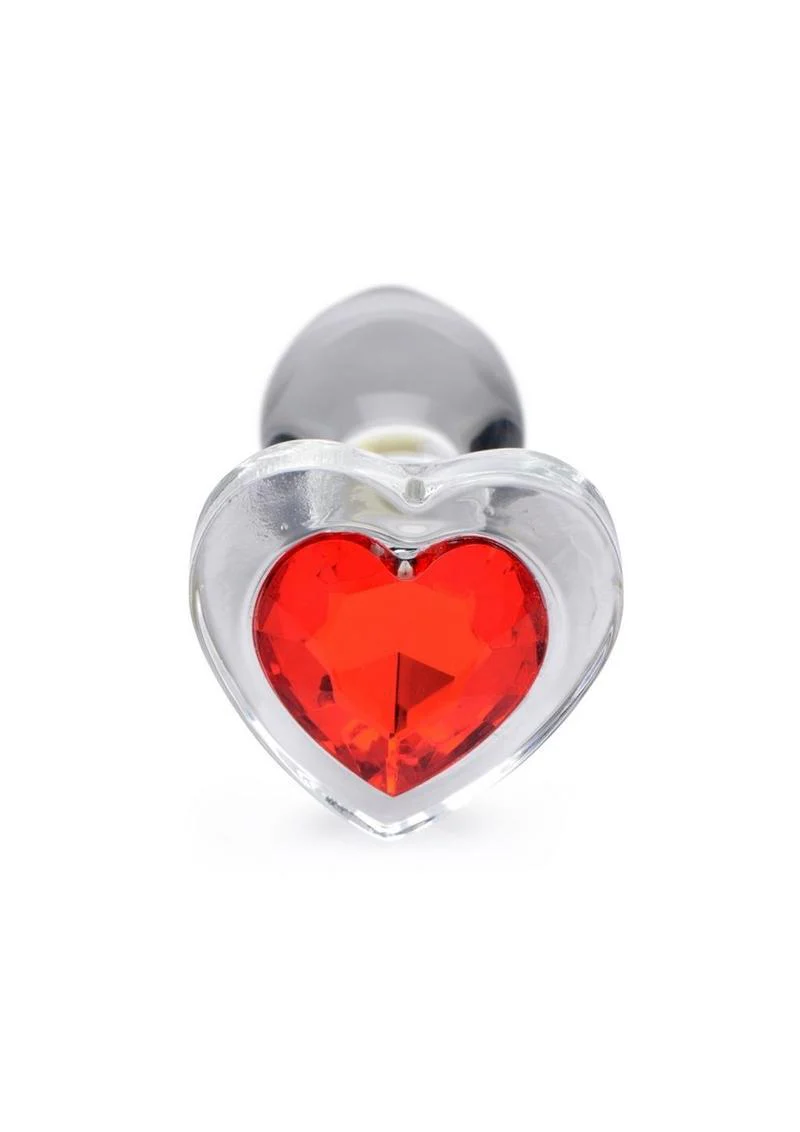 Booty Sparks Red Heart Gem Glass Anal Plug - Image 2