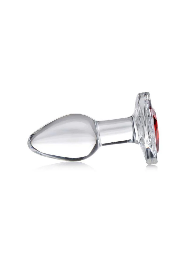 Booty Sparks Red Heart Gem Glass Anal Plug - Image 3