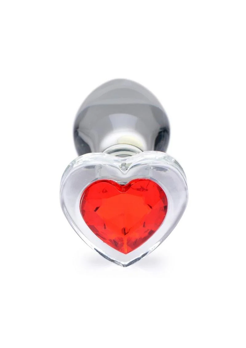 Booty Sparks Red Heart Gem Glass Anal Plug - Image 5