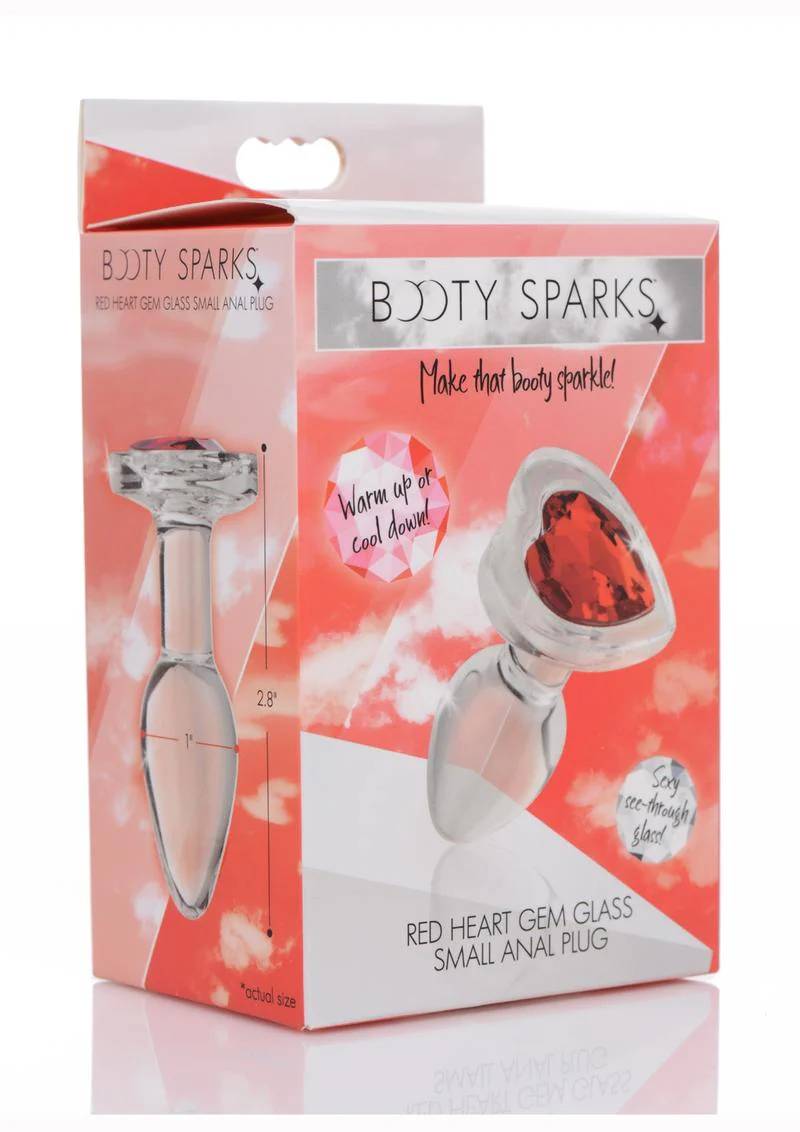 Booty Sparks Red Heart Gem Glass Anal Plug - Image 7